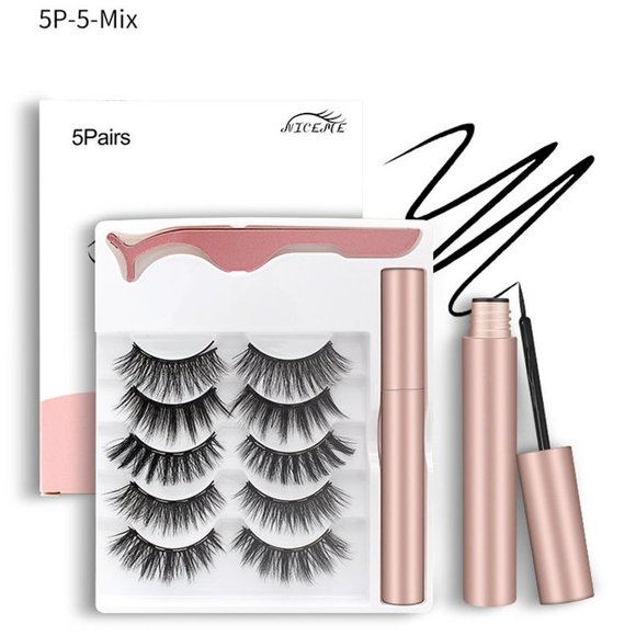 False Eyelashes Pack of 5 Pairs Magnetic Eyelashes - Picture 6 of 6